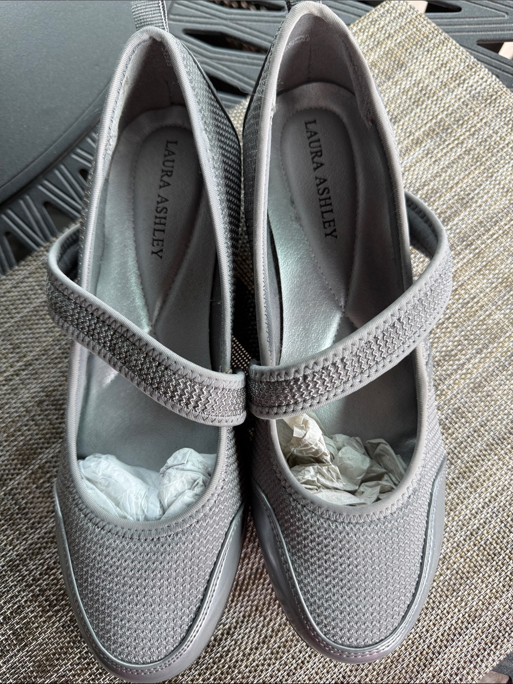Laura Ashley Welford Light Gray Mary Jane Flat Sneakers